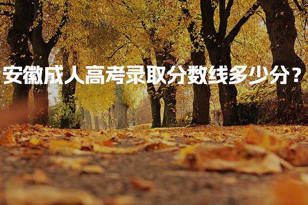 安徽成人高考录取分数线多少分？