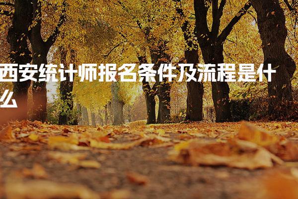 西安统计师报名条件及流程是什么 报名时间与费用