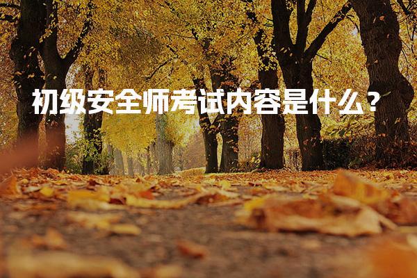 初级安全师考试内容是什么？考试科目与要求